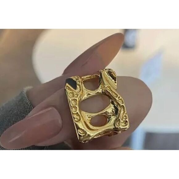 The Monster Ring adjustable  in yellow gold plated 925 silver - Picture 7 of 7